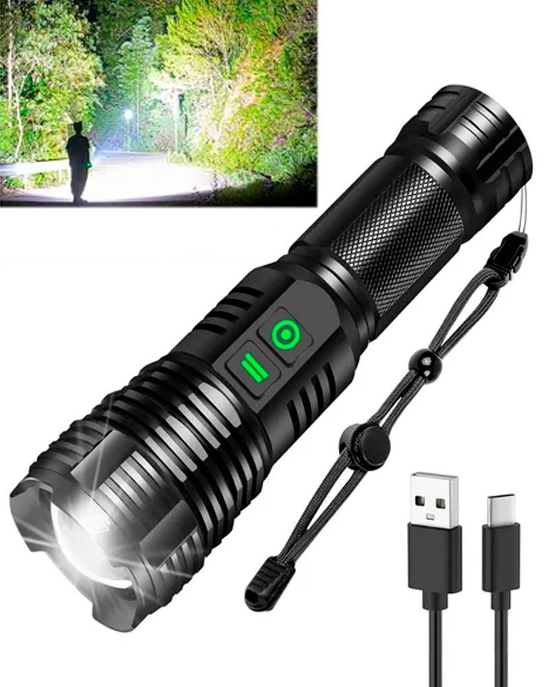 Linterna Táctica Led Recargable 3000lm Usb Tipo C