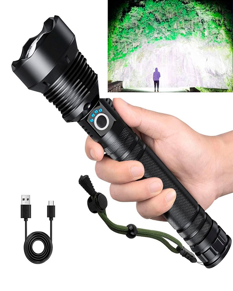 Linterna Led Tactica Recargable Usb Impermeable